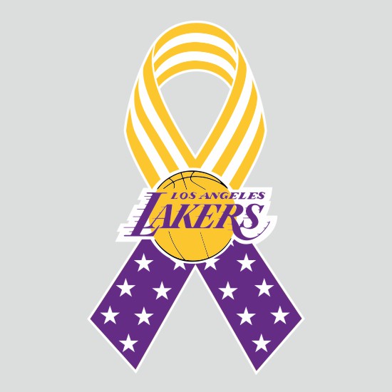 Los Angeles Lakers Ribbon American Flag logo iron on paper